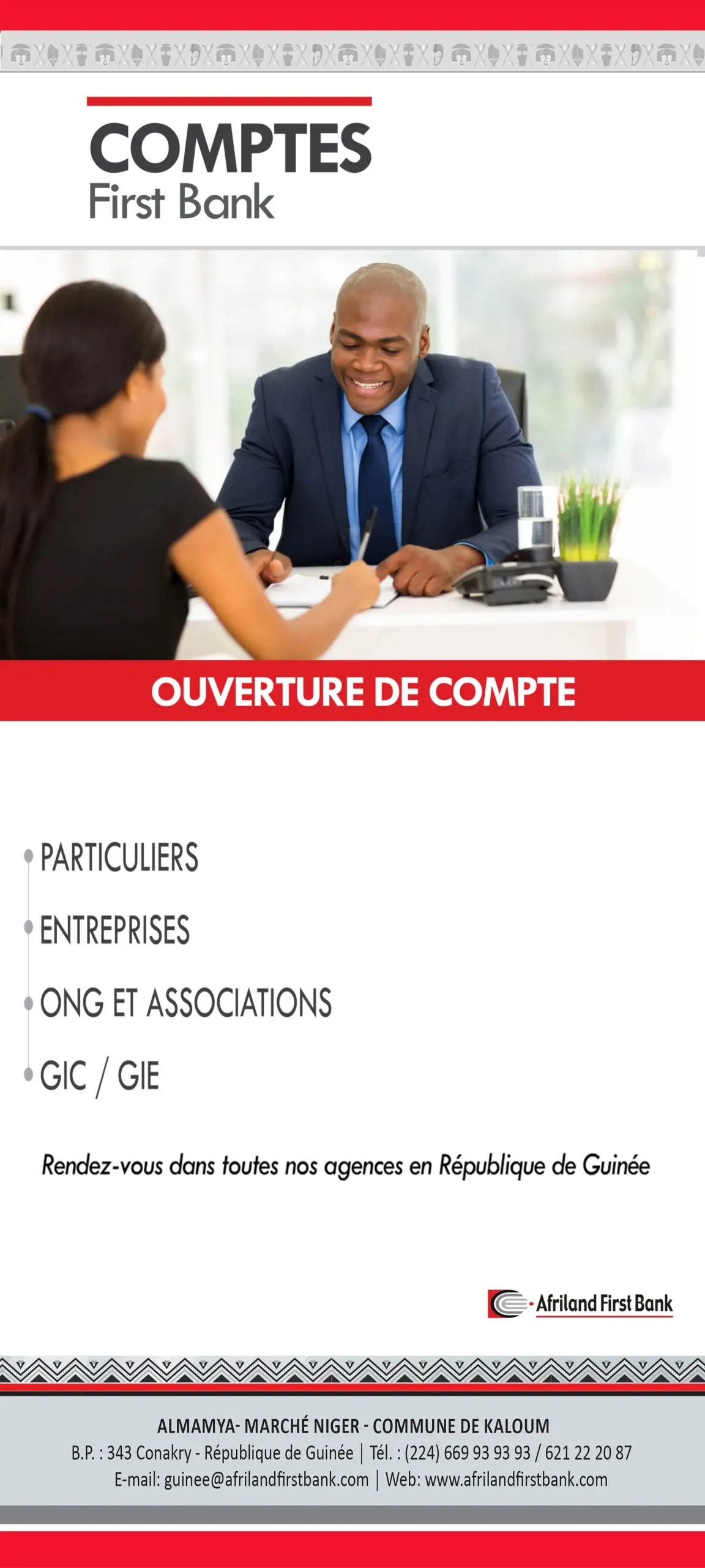 Ouverture de compte Afriland First Bank